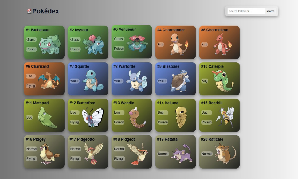 pokedex project preview